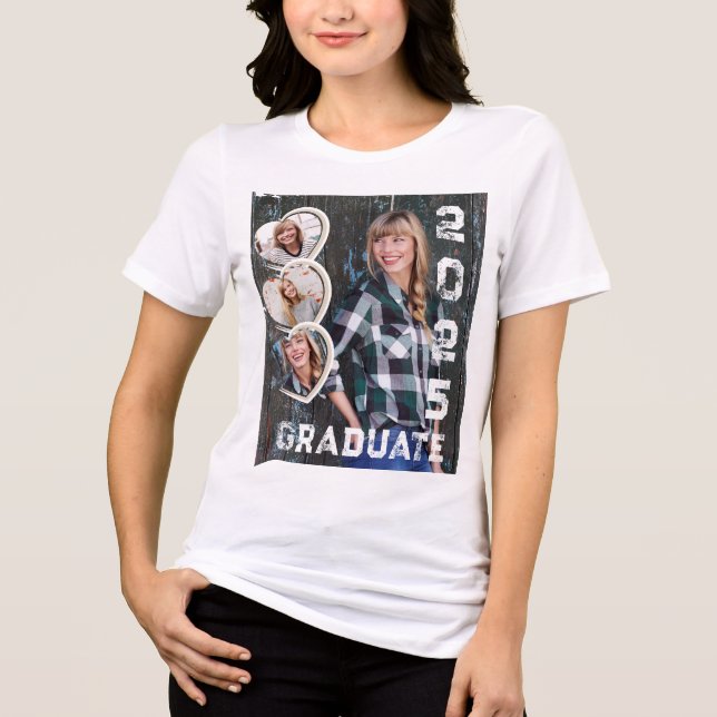 T-shirt En Tri-matière Diplômé 2025 Coeurs photo (Recto)
