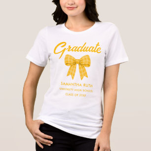 T-shirt En Tri-matière Diplôme à ruban Gingham jaune