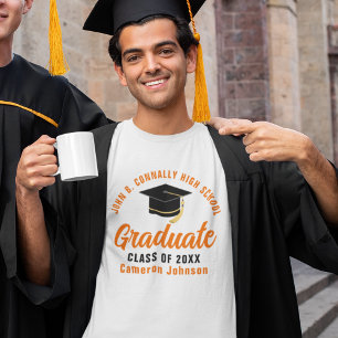 T-shirt En Tri-matière Diplômé Orange École personnalisée 2026 Diplôme