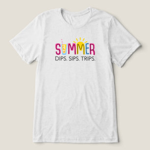 T-shirt En Tri-matière Dips estivales colorés Sips Trips avec Boisson et