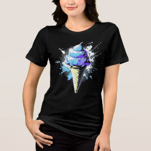 T-shirt En Tri-matière Distressed de crème glacée Abstraite déprimée pour