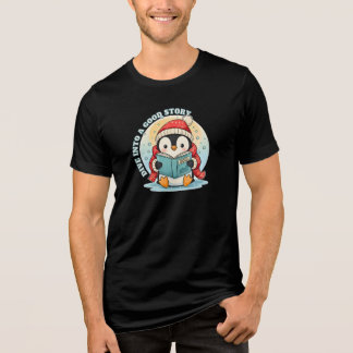 T-shirt En Tri-matière Dive Into A Good Story Cute Penguin Tri-blend