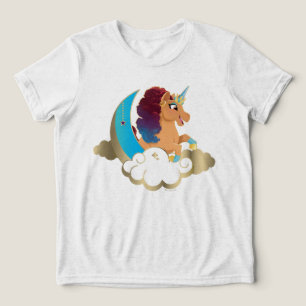 T-shirt En Tri-matière Divine la licorne Lune et nuages