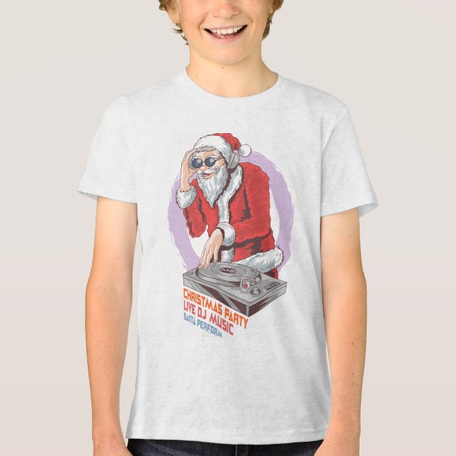 T-shirt En Tri-matière DJ de Noël Père Noël | Vacances (Recto)