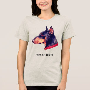 T-shirt En Tri-matière Doberman Pinscher Visage de Chien Personnalisé