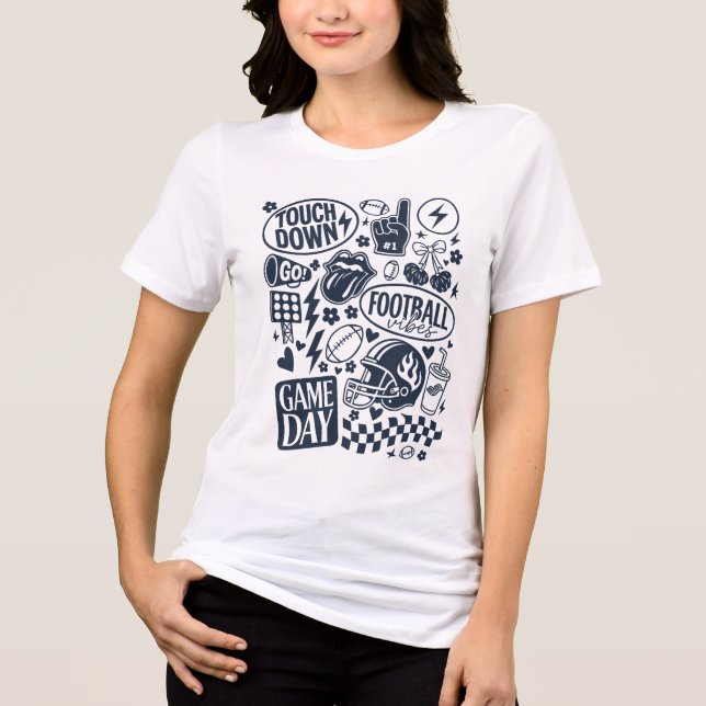 T-shirt En Tri-matière Doodgame Day Vibes de football (Recto)
