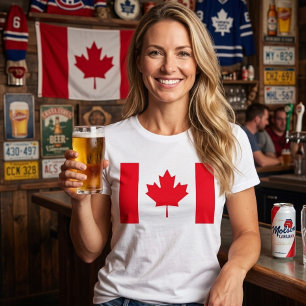 T-shirt En Tri-matière Drapeau canadien. CANADA.