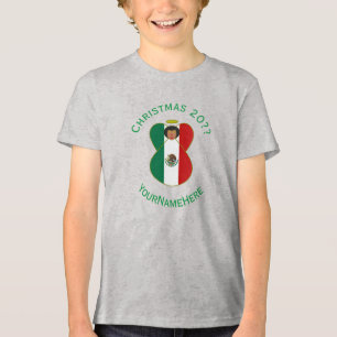 T-shirt En Tri-matière Drapeau de Noël Ange Mexicain Garçon Personnalisé