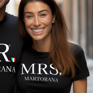 T-shirt En Tri-matière Drapeau italien cœur personnalisé nom de famille c
