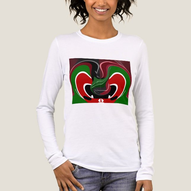 T-shirt En Tri-matière Drapeau Kényan en effervescence : un art moderne d (Recto)