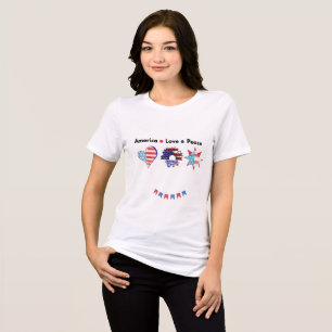 T-shirt En Tri-matière Drapeau Patriotique Amérique Graphique Amour Paix