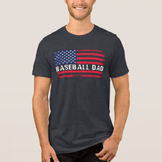 T-shirt En Tri-matière Drapeau Patriotique Baseball Papa
