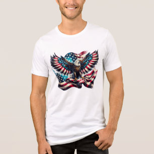 T-shirt En Tri-matière Drapeau Patriotique Eagle USA 4 juillet