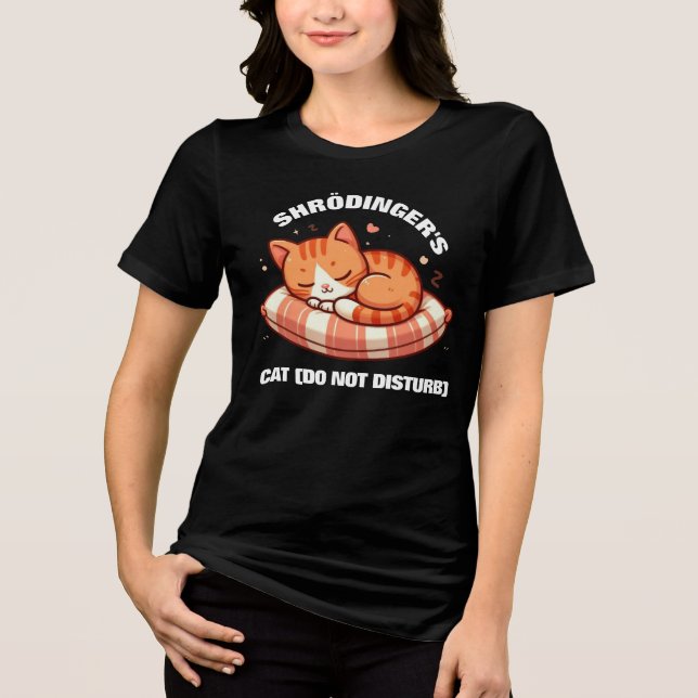 T-shirt En Tri-matière Drôle Chat de Shrodinger (Ne pas déranger) (Recto)