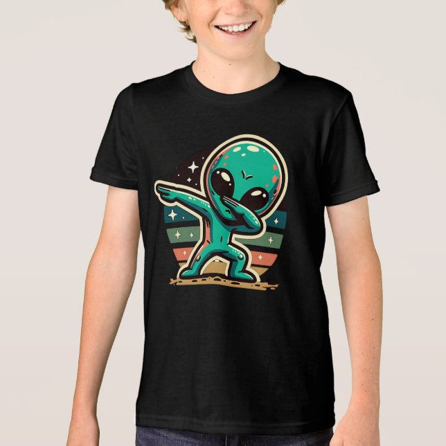 T-shirt En Tri-matière Drôle Extraterrestrial Alien Dabbing (Recto)