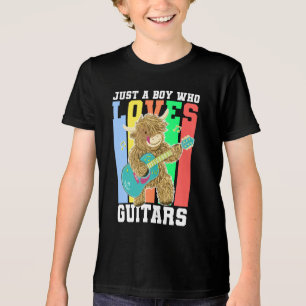 T-shirt En Tri-matière Drôle Guitariste vache Highland