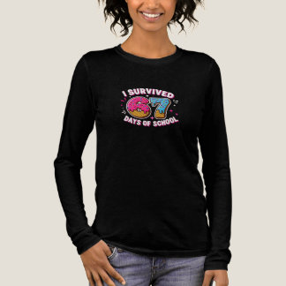T-shirt En Tri-matière Drôle je survivécu 67 Jours d'École , pour les étu