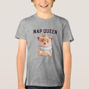 T-shirt En Tri-matière Drôle "Nap Queen" Sleepy Animal Design