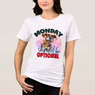 T-shirt En Tri-matière Drôle optionnel Lundi chien