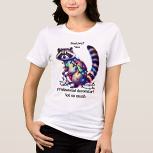 T-shirt En Tri-matière Drôle raton laveur de Noël