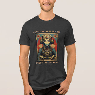 T-shirt En Tri-matière "Drop Beats not Bombs" Alien Rétro Alien Hip hop
