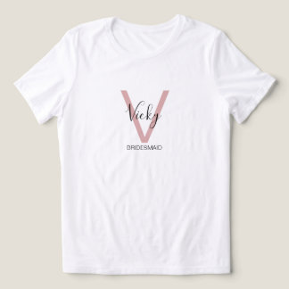 T-shirt En Tri-matière Dusty Pink Bridesmaid Monogram