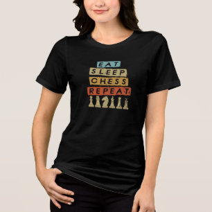 T-shirt En Tri-matière Échecs - Manger Dormir Échecs Répéter