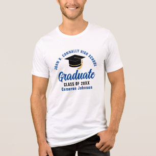 T-shirt En Tri-matière Ecole Blue Graduate Custom 2025 Graduation