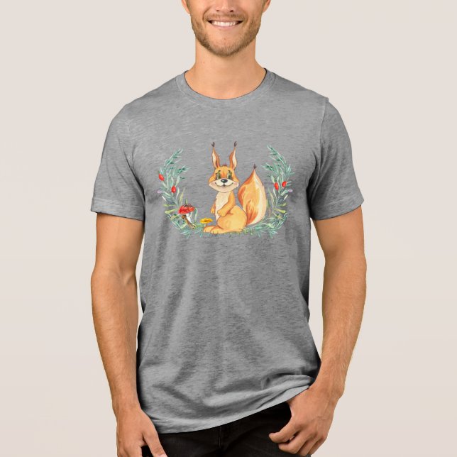 T-shirt En Tri-matière Écureuil à l'aquarelle  (Recto)