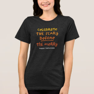 T-shirt En Tri-matière Effrayant avant joyeux plaisir mignon Halloween