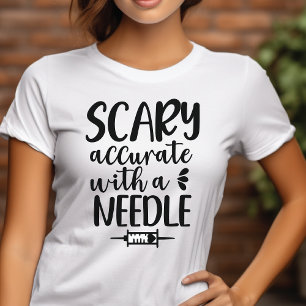 T-shirt En Tri-matière Effrayant Avec Une Infirmière Halloween Aiguille