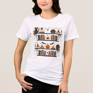 T-shirt En Tri-matière Éffrayant Citrouille chauve-souris Halloween