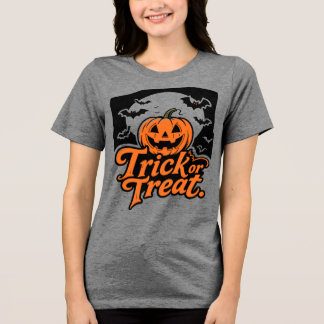T-shirt En Tri-matière Éffrayant Jack-o'Lantern Trick ou Treat Halloween