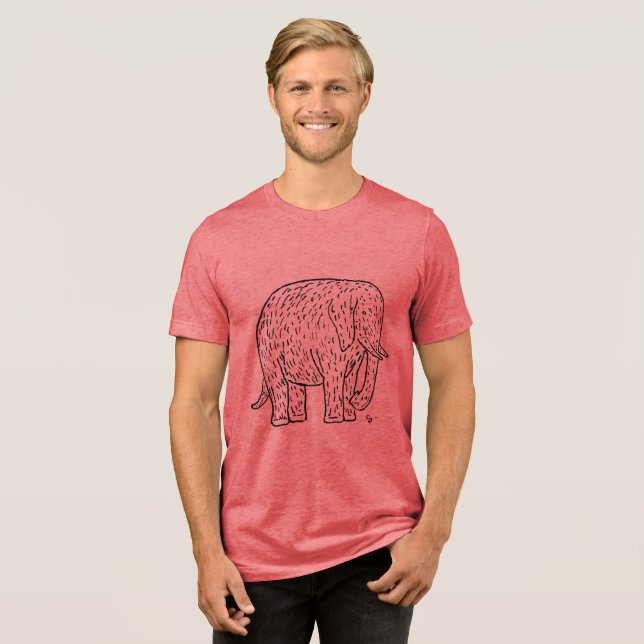 T-shirt En Tri-matière Élégance avec l'éléphant rétro de Leo Gestel (Recto plein)