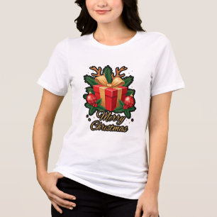 T-shirt En Tri-matière "Élégance de vacances : Dons, Arbres, & Reindeer D