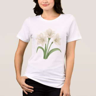 T-shirt En Tri-matière Elegant Amaryllis Botanical Floral