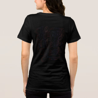 T-shirt En Tri-matière Elegant Calligraphy Happy New Year Graphic