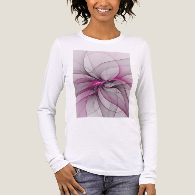 T-shirt En Tri-matière Elégant Chaos Moderne Abstrait rose Fractal Art (Recto)