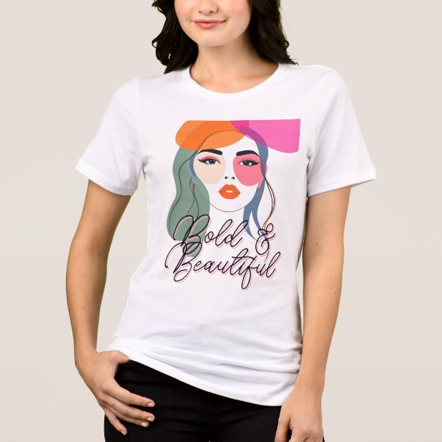 T-shirt En Tri-matière Élégant portrait de femme Abstraite (Recto)