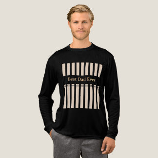 T-shirt En Tri-matière Élégant rayé Meilleur Papa Personnalisé