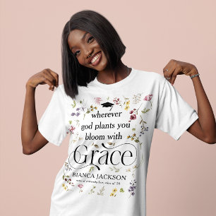 T-shirt En Tri-matière Élégante fleur sauvage 'Fleurir avec grâce' Diplôm