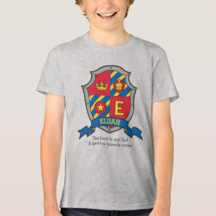 T-shirt En Tri-matière Elijah lettre E nom signifiant bouclier cri des ga