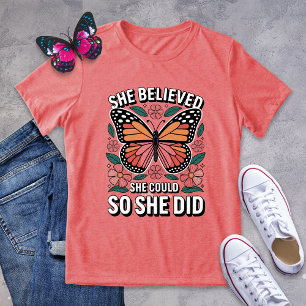 T-shirt En Tri-matière Elle Croyait - Monarque Butterfly Empowerment Tee