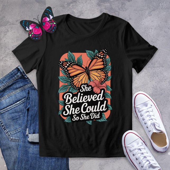 T-shirt En Tri-matière Elle Croyait Qu'Elle Pouvait Faire Sa Chemise (Créateur téléchargé)