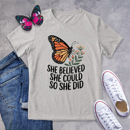 T-shirt En Tri-matière Elle Croyait Qu'Elle Pouvait Le Papillon