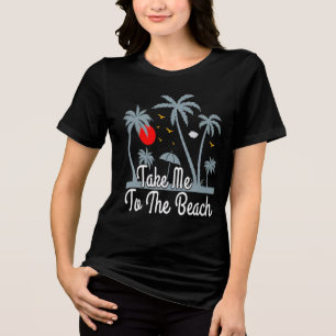 T-shirt En Tri-matière Emmenez-Moi Plage Surfant Coucher de Soleil Été Év