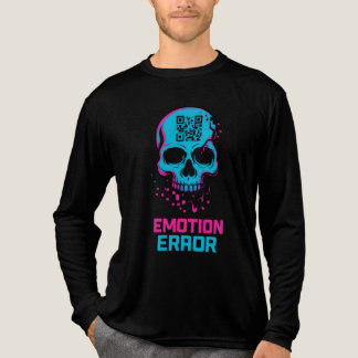 T-shirt En Tri-matière Emotion Error Glitch Skull Graphic Long Sleeve T-S