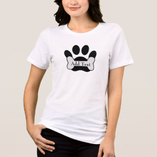 T-shirt En Tri-matière Empreinte de patte De Chien Et Texte Personnalisé