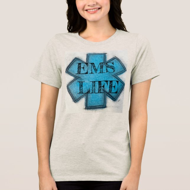 T-shirt En Tri-matière EMS bleu féminin Étoile de vie (Recto)