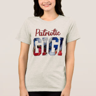T-shirt En Tri-matière Encre alcoolique rouge blanc bleu Gigi patriotique
